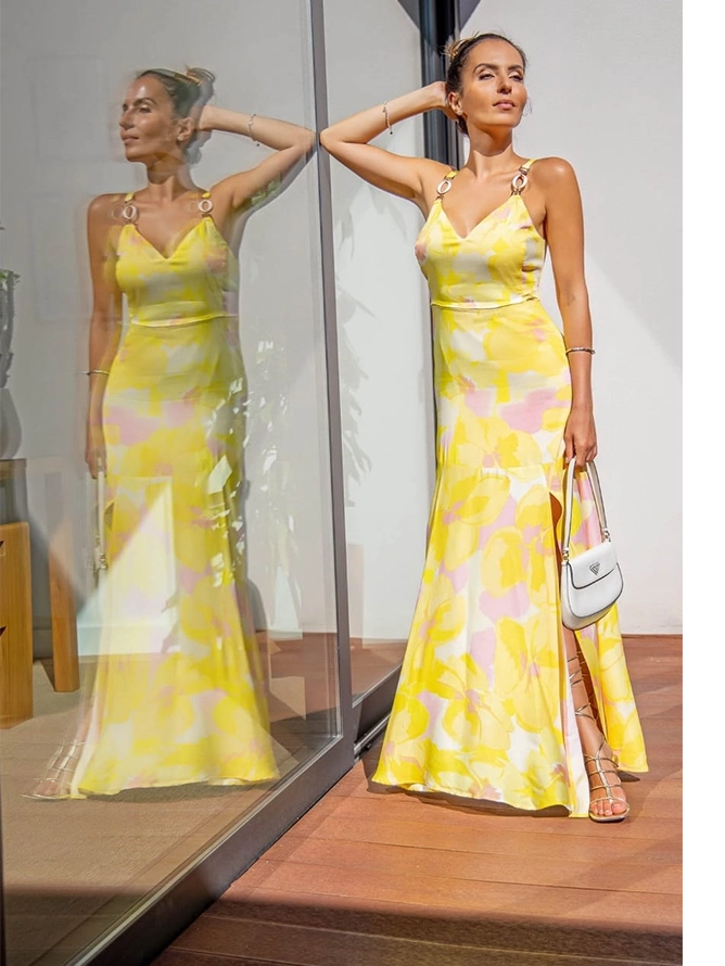 [9330041000525]  VESTIDO LARGO AMARILLO