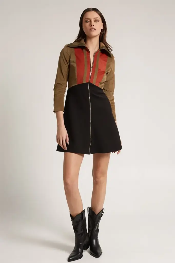 VESTIDO COMB FALDA (L)