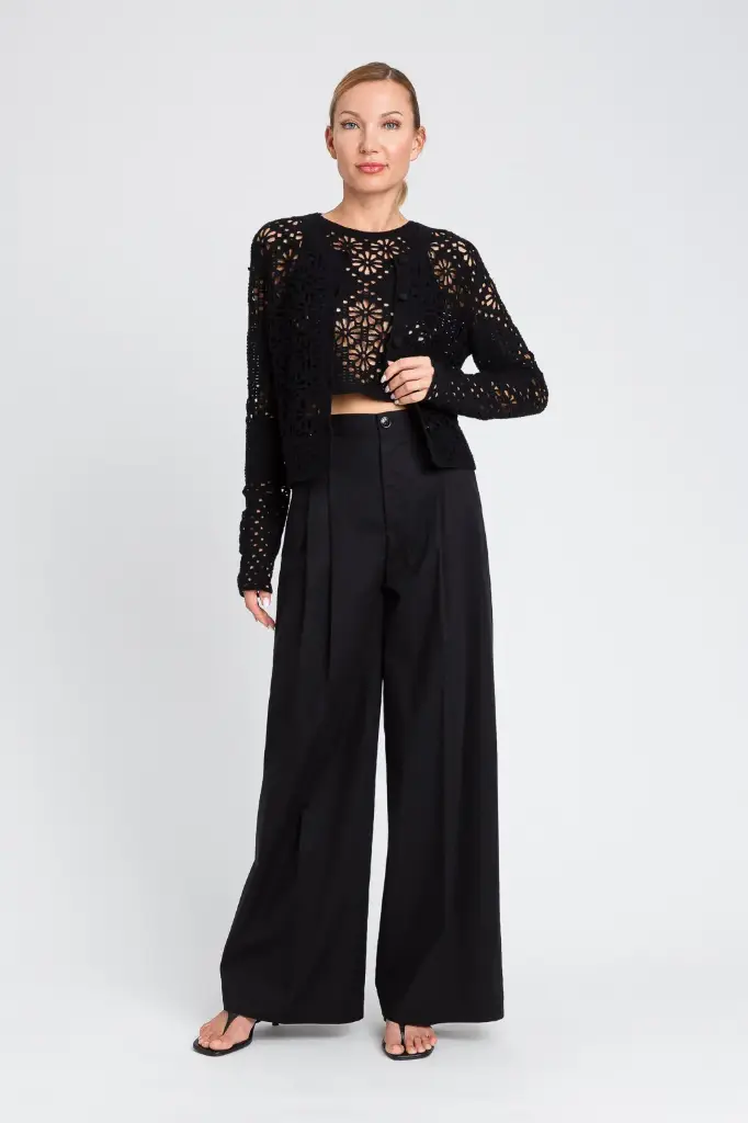 [9530012000543] CARDIGAN BOR BLACK