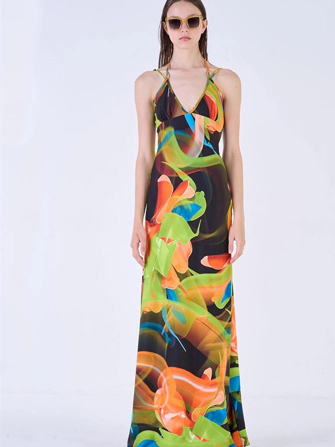 [9330041000557]  VESTIDO LARGO DIGITAL FLOWERS