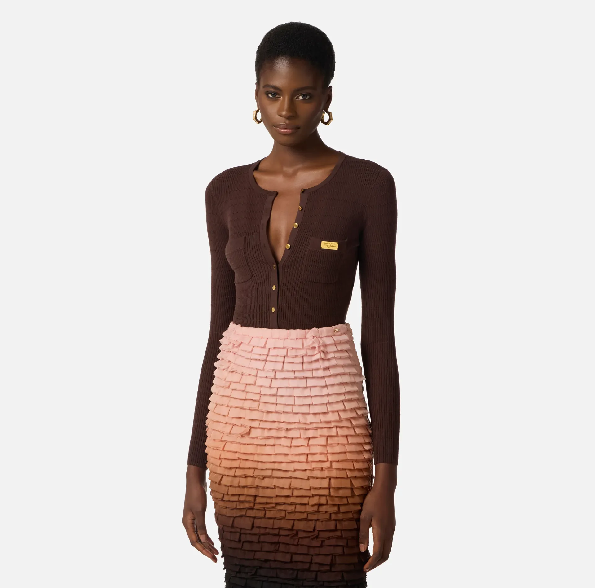 CARDIGAN CORTA MARRÓN