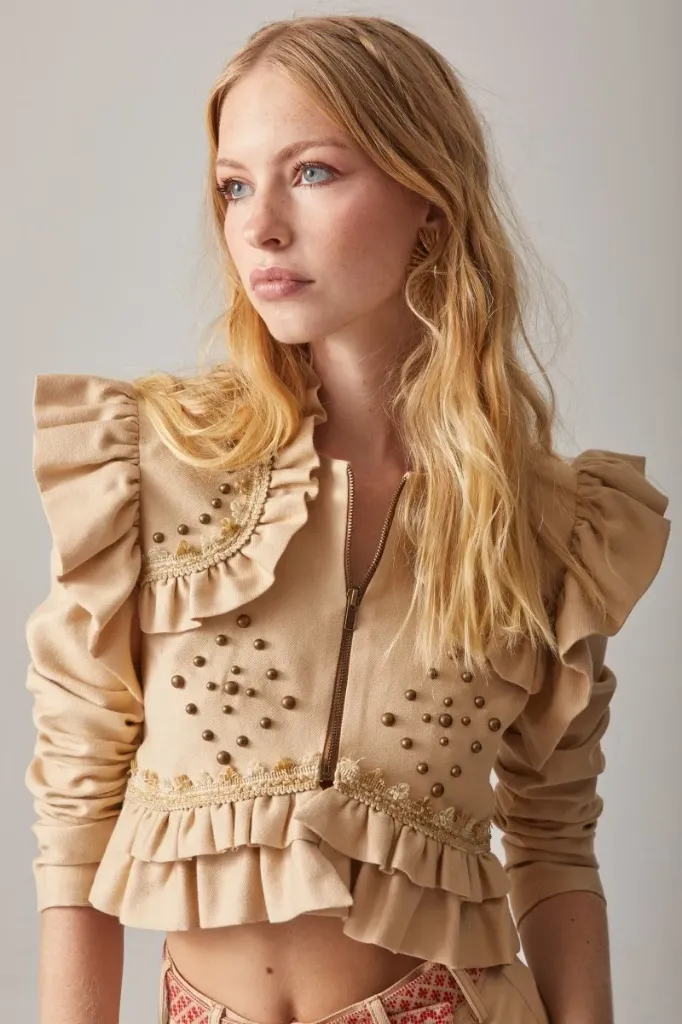 [9530046000004] CHAQUETA REMACHES VOLANTES