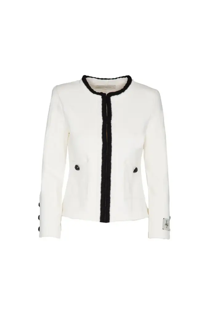 CHAQUETA TWEED CORTA (NEGRO, S)